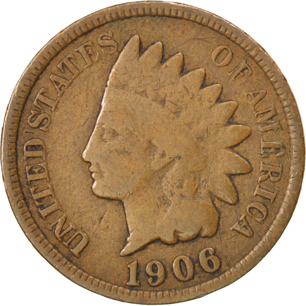UNITED STATES, Indian Head Cent, Cent, 1906, U.S. Mint, KM #90a, VF(20-25),...
