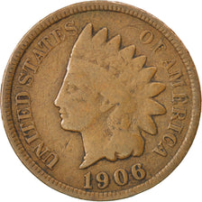 UNITED STATES, Indian Head Cent, Cent, 1906, U.S. Mint, KM #90a, VF(20-25),...