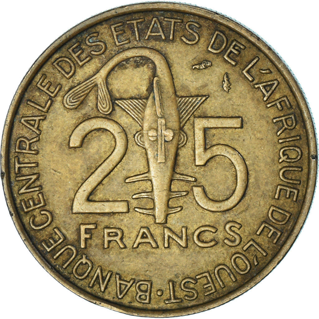 Moneda, Estados del África Occidental, 25 Francs, 1989
