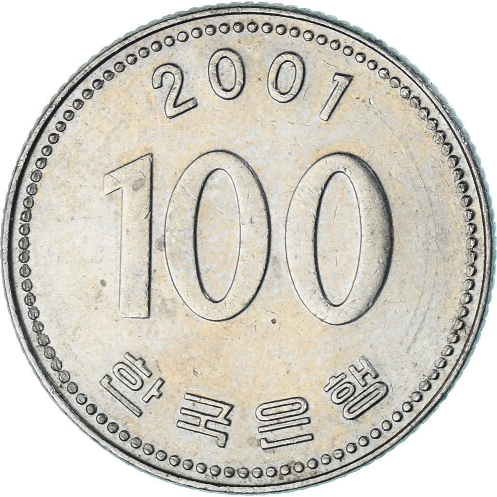 Moneta, Corea, 100 Won, 2001