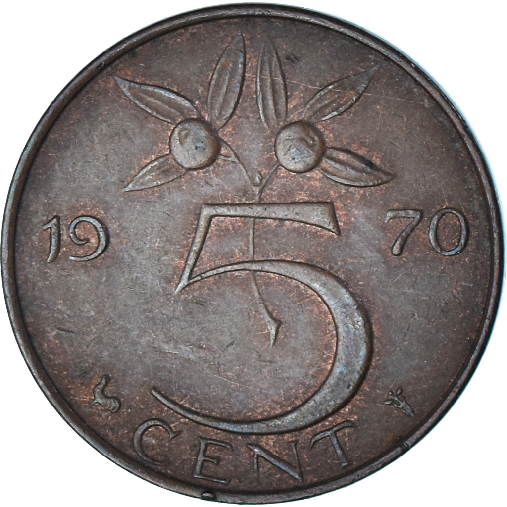 Moeda, Países Baixos, 5 Cents, 1970