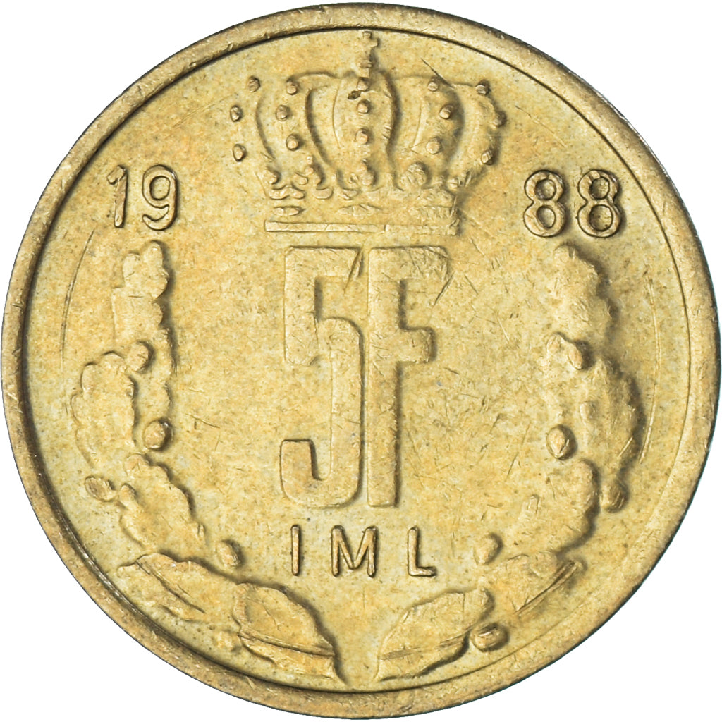 Moneta, Lussemburgo, 5 Francs, 1988