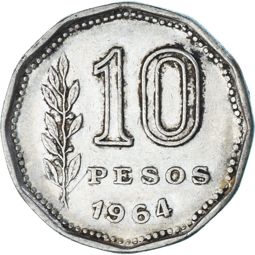 Moeda, Argentina, 10 Pesos, 1964