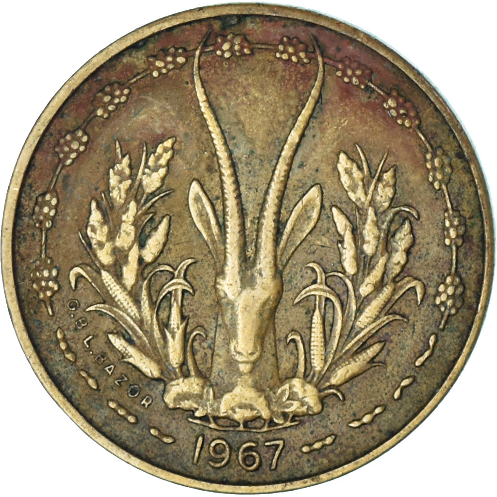 Coin, West African States, 5 Francs, 1967