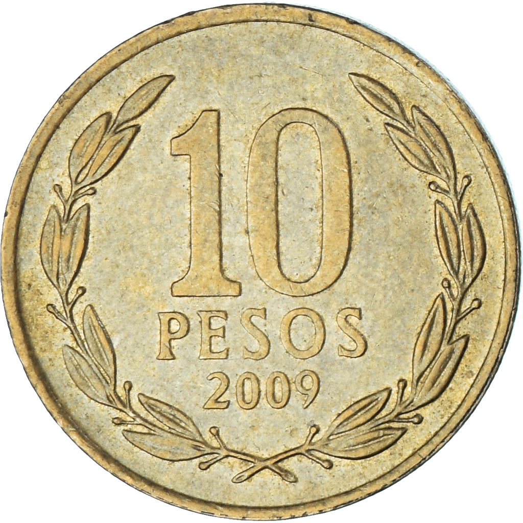 Coin, Chile, 10 Pesos, 2009