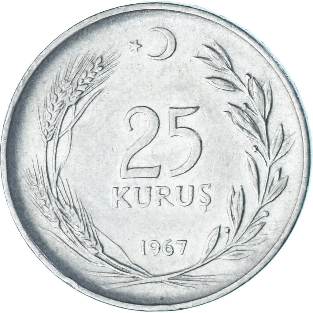 Munten, Turkije, 25 Kurus, 1967