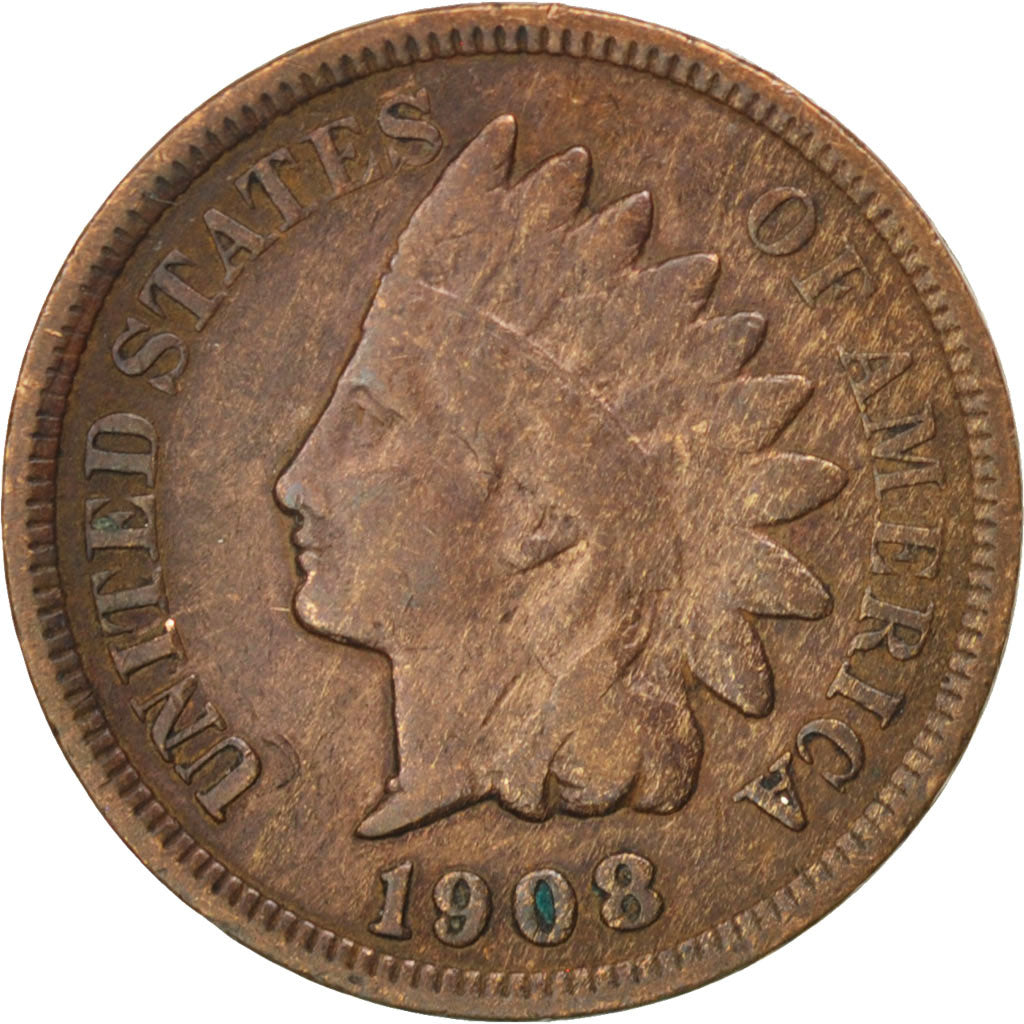 UNITED STATES, Indian Head Cent, Cent, 1908, U.S. Mint, KM #90a, EF(40-45),...