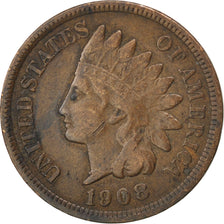 UNITED STATES, Indian Head Cent, Cent, 1908, U.S. Mint, KM #90a, EF(40-45),...