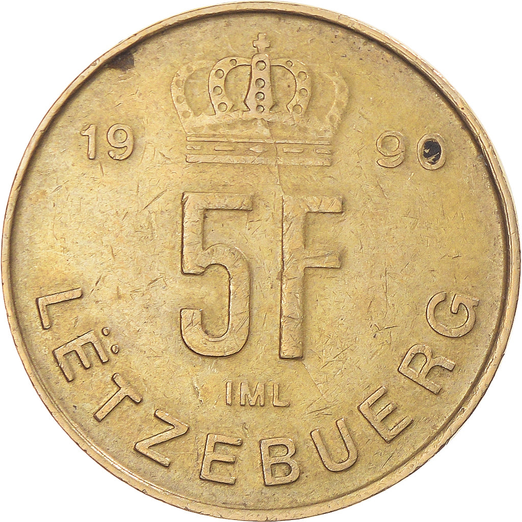 Moneta, Lussemburgo, 5 Francs, 1990