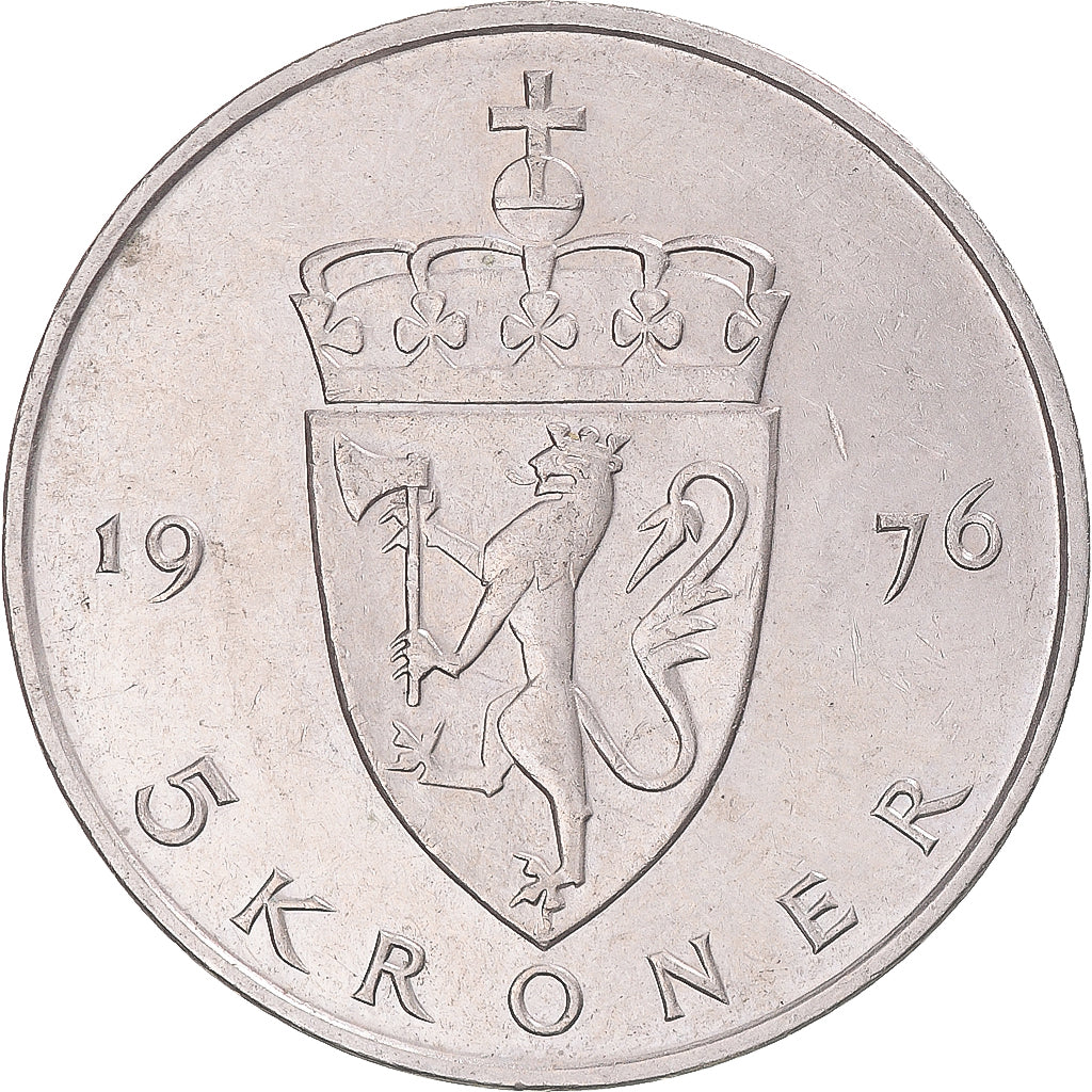 Monnaie, Norvège, 5 Kroner, 1976