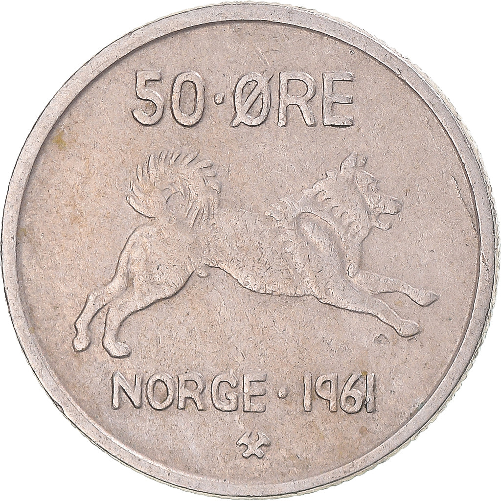 Monnaie, Norvège, 50 Öre, 1961