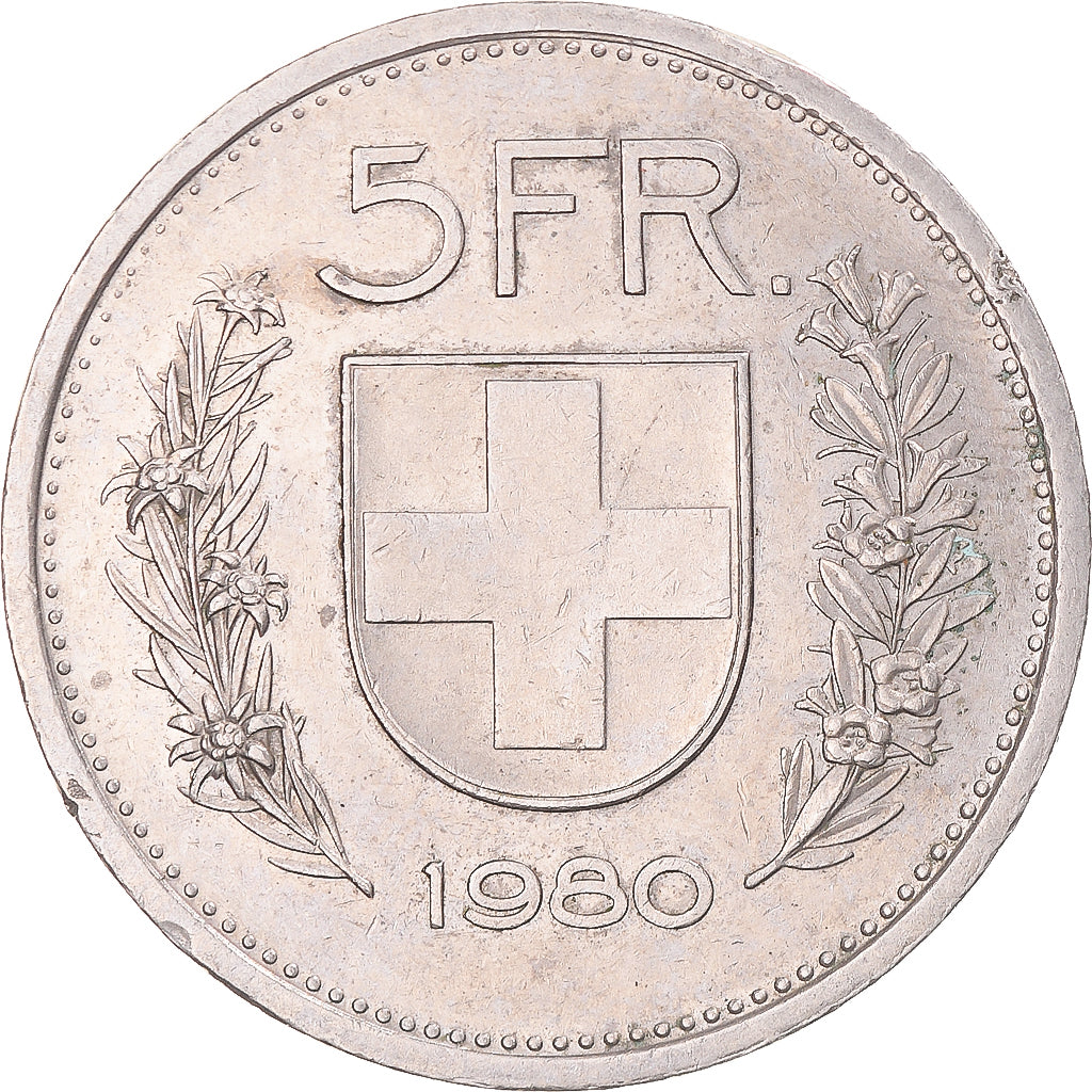 Munten, Zwitserland, 5 Francs, 1980
