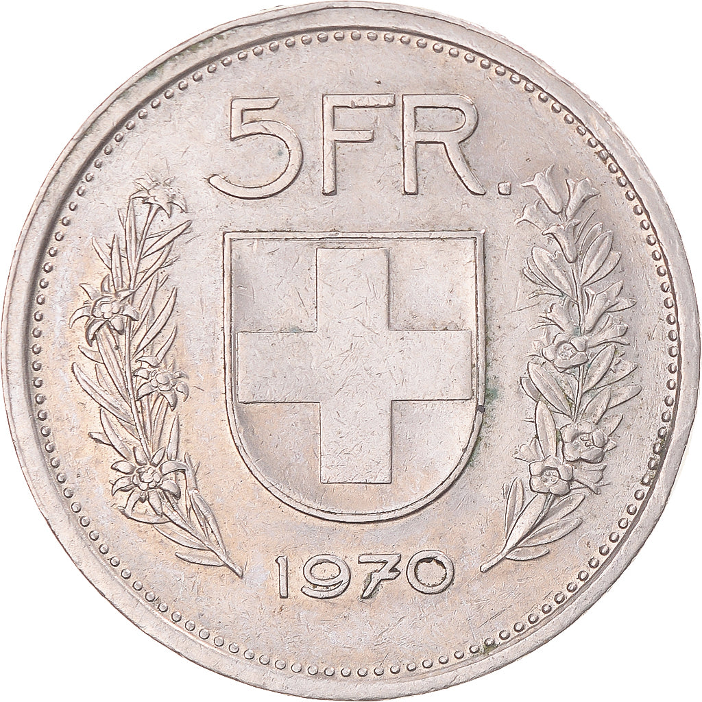 Moneda, Suiza, 5 Francs, 1970