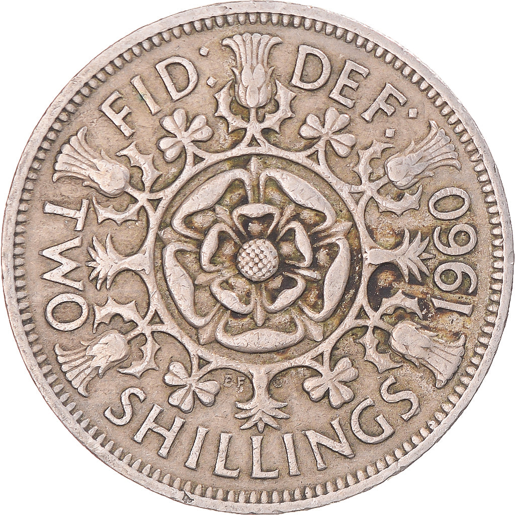 Münze, Großbritannien, Florin, Two Shillings, 1960