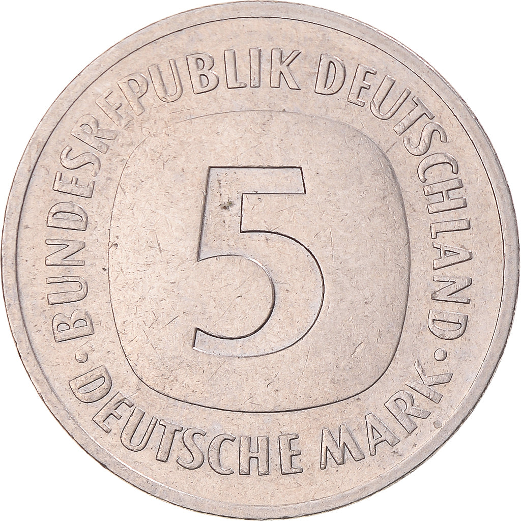 Moeda, Alemanha, 5 Mark, 1980