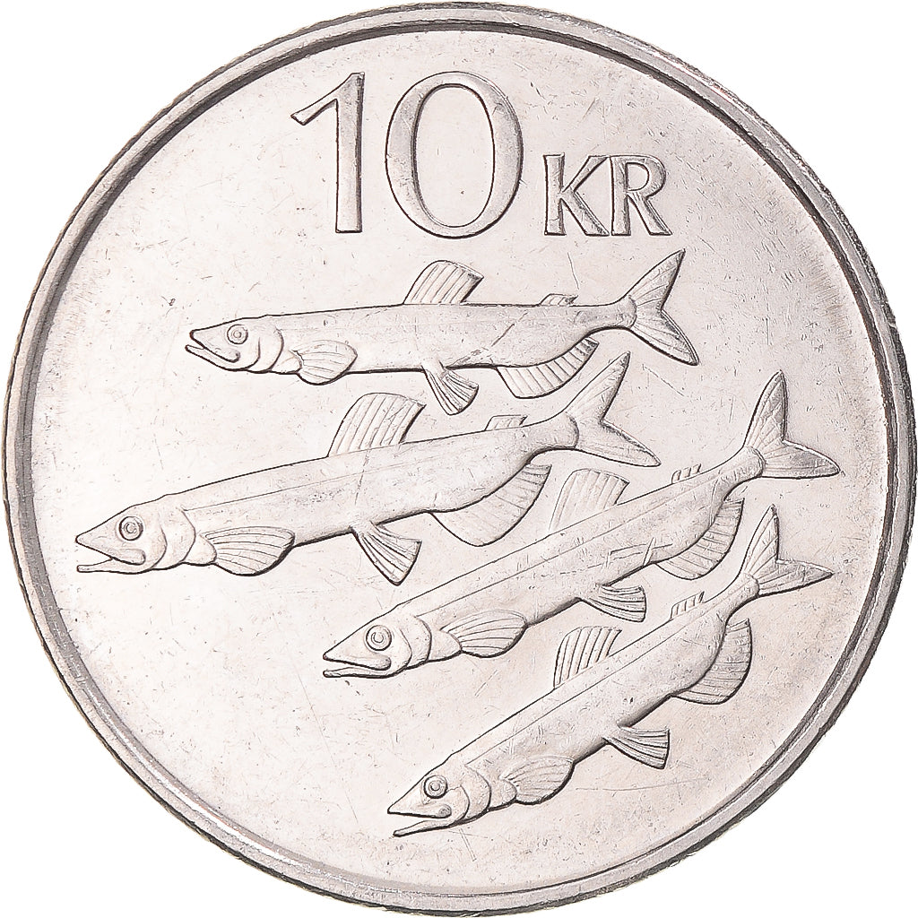 Moneta, Islanda, 10 Kronur, 1996