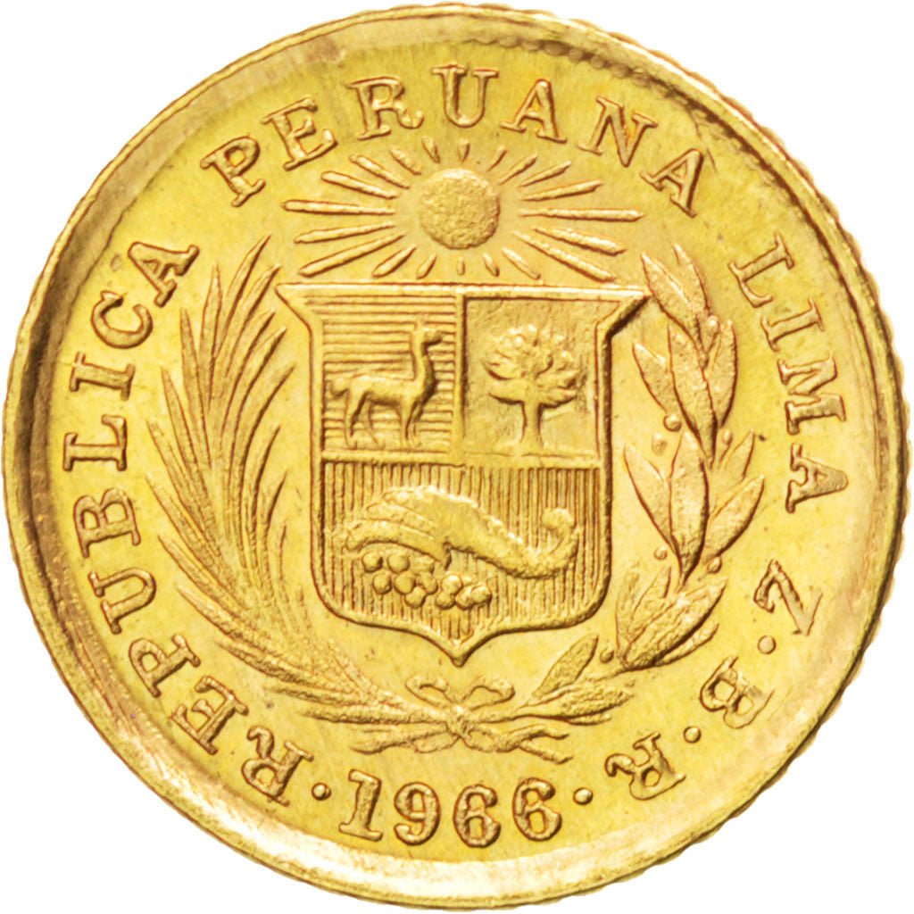 PERU, 1/5 Libra, Pound, 1966, Lima, KM #210, MS(60-62), Gold, 1.59