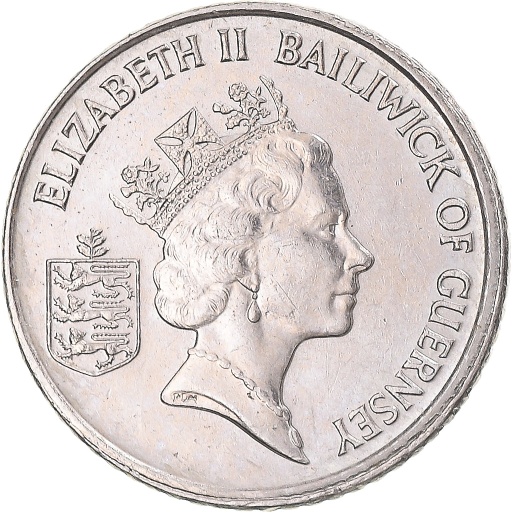 Munten, Guernsey, 5 Pence, 1992