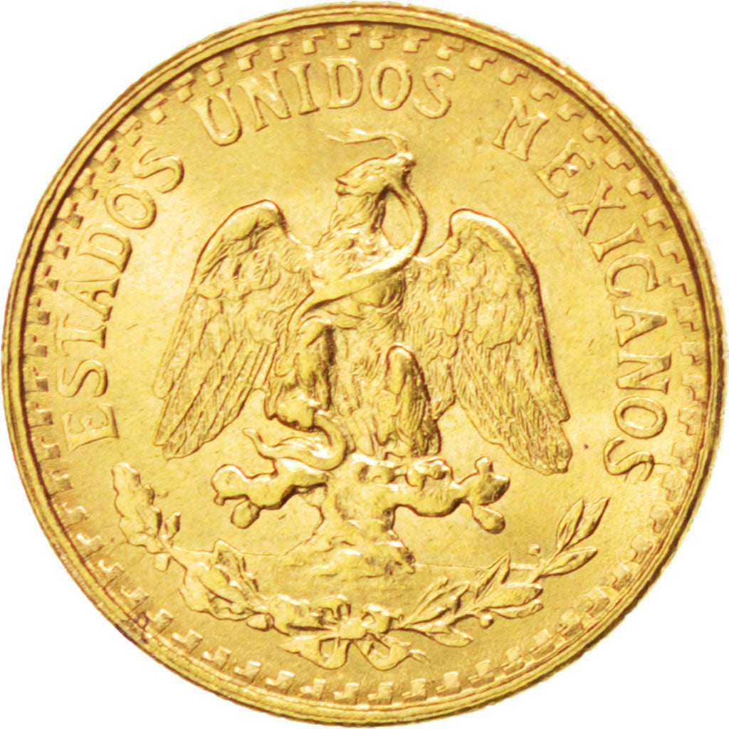 MEXICO, 2 Pesos, 1945, Mexico City, KM #461, MS(63), Gold, 13, 1.64