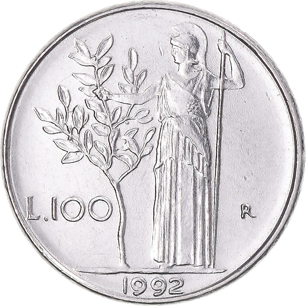 Moneda, Italia, 100 Lire, 1992