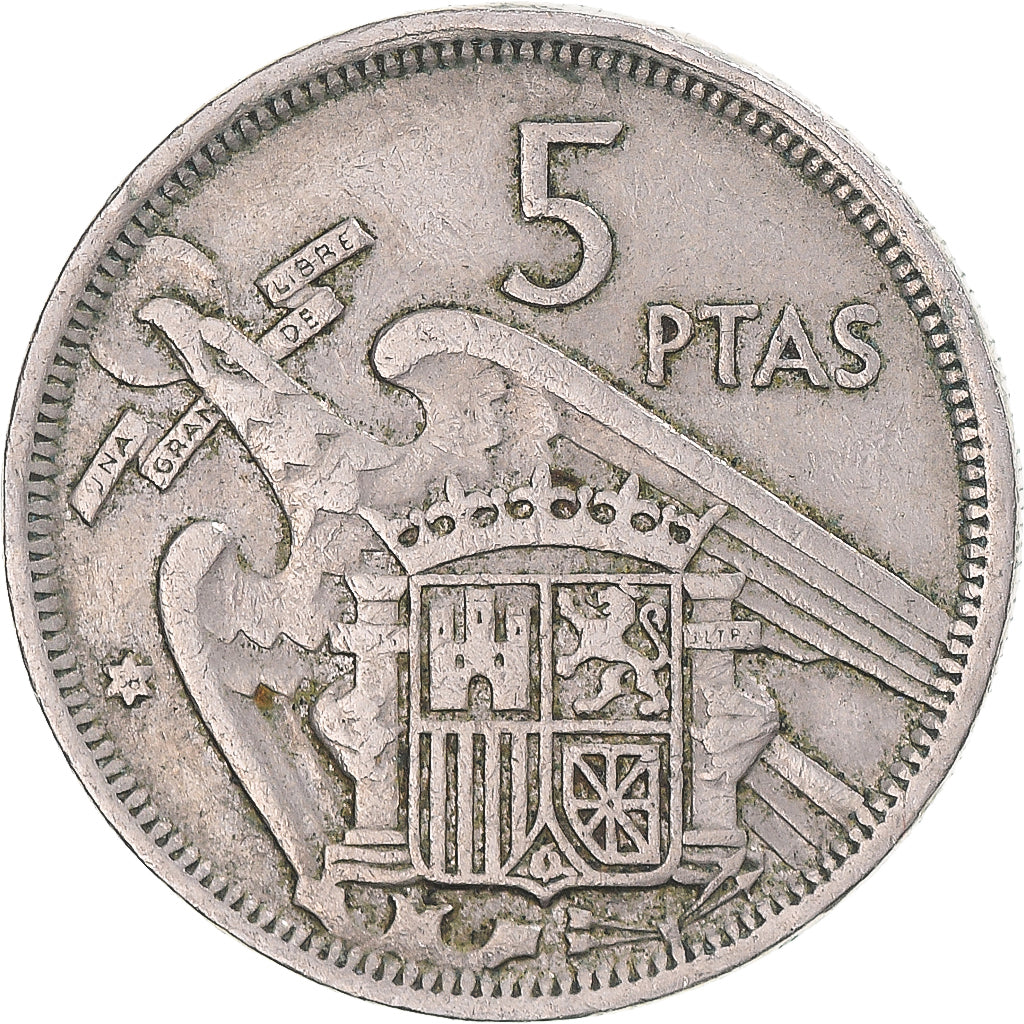 Munten, Spanje, 5 Pesetas, 1958