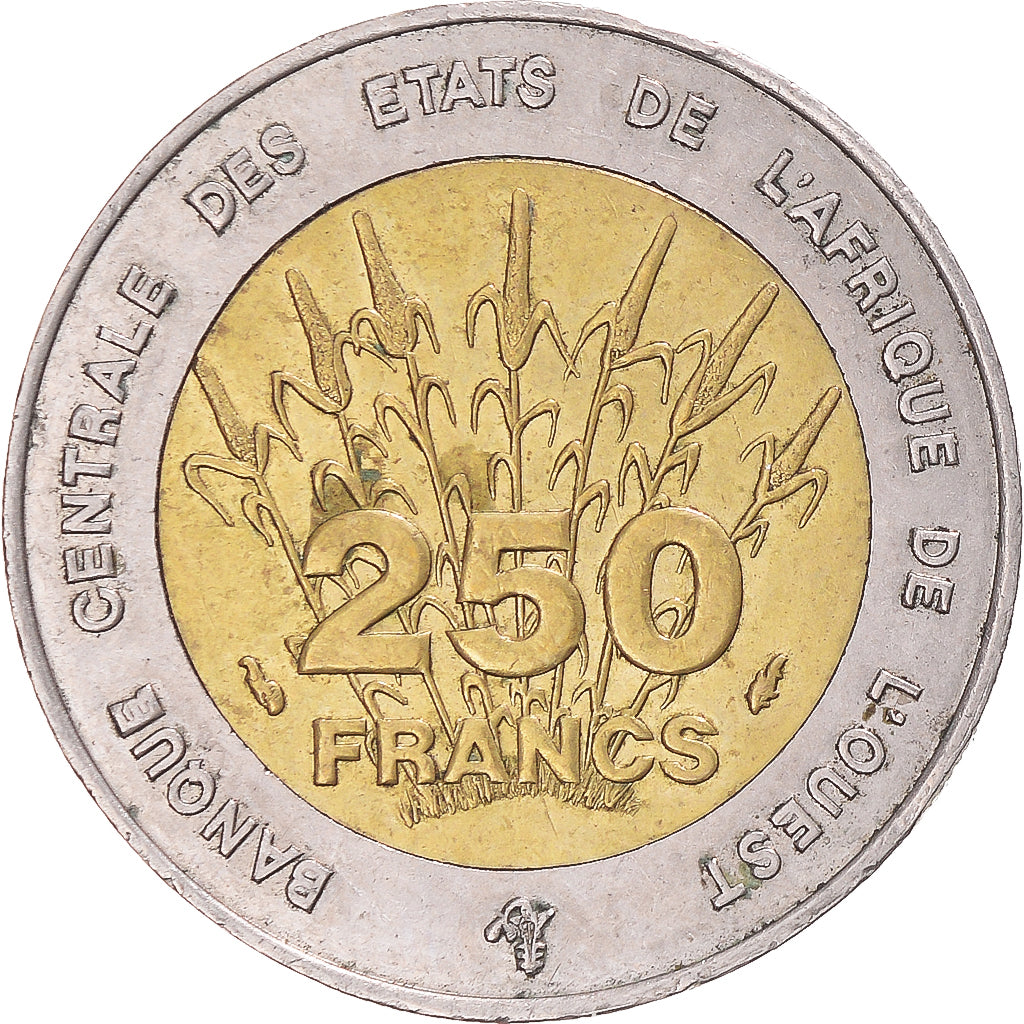 Moneda, África del Oeste, 250 Francs, 1992