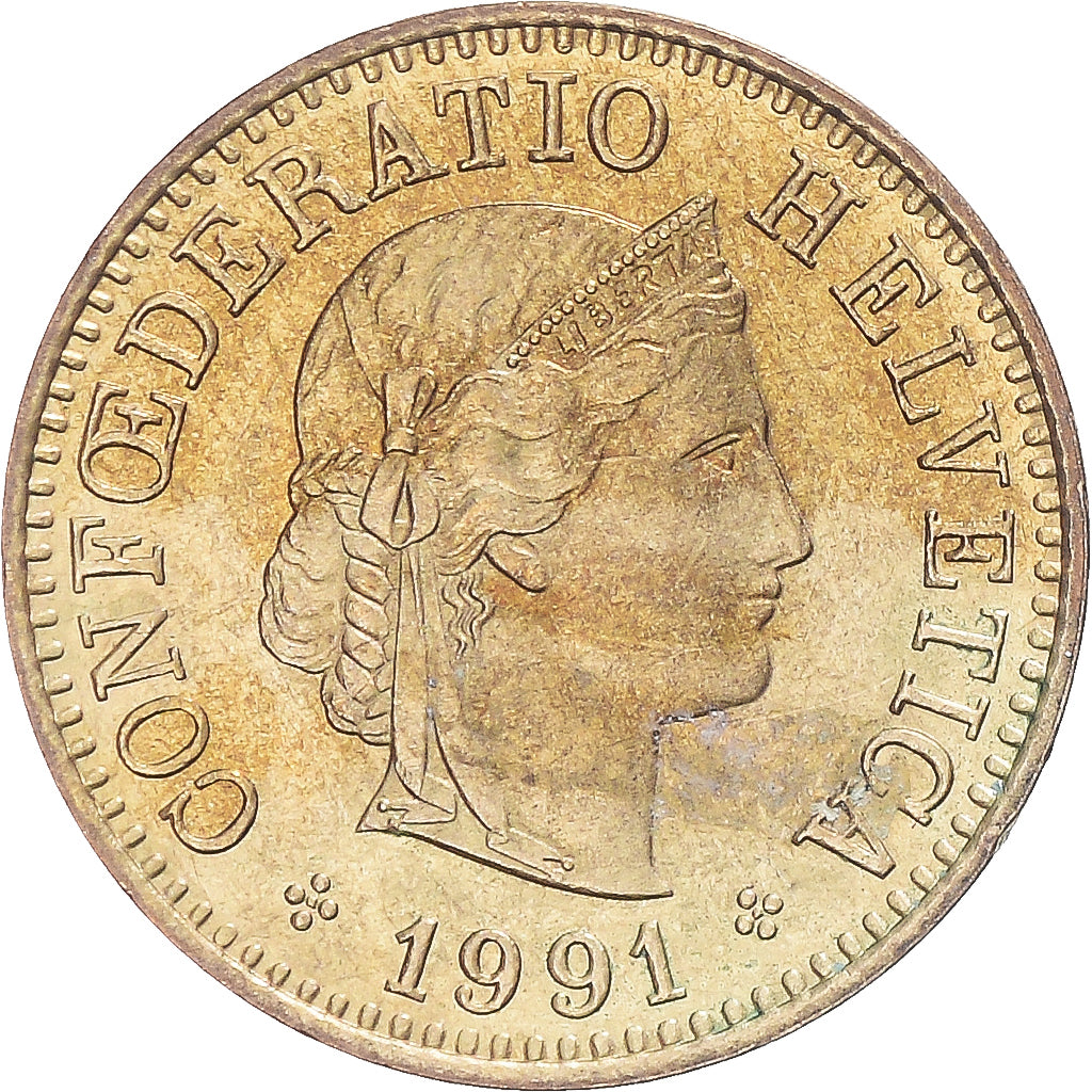 Coin, Switzerland, 5 Rappen, 1991