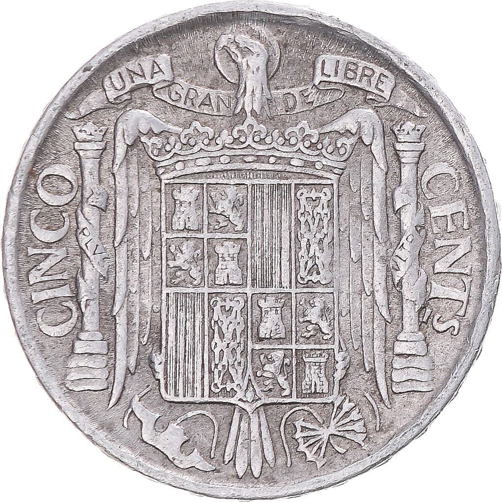 Moeda, Espanha, 5 Centimos, 1945