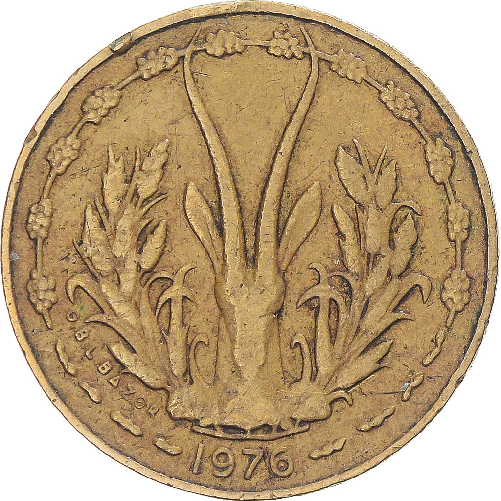 Moneda, Estados del África Occidental, 5 Francs, 1976