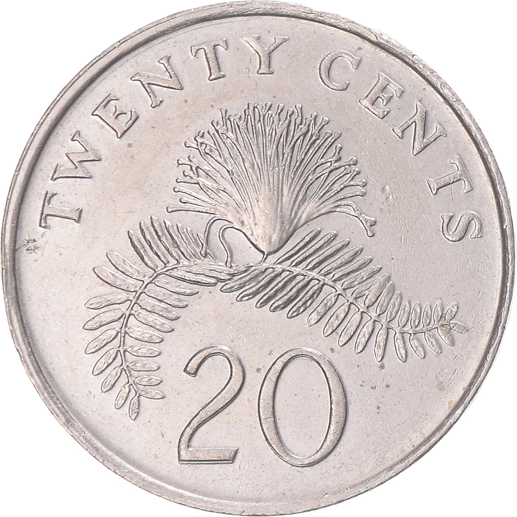 Monnaie, Singapour, 20 Cents, 1990