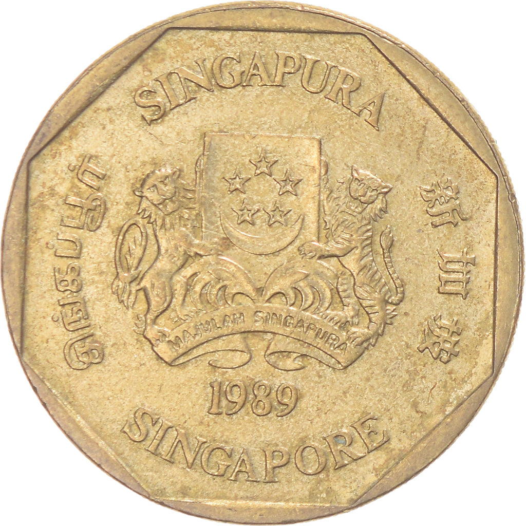 Coin, Singapore, Dollar, 1989