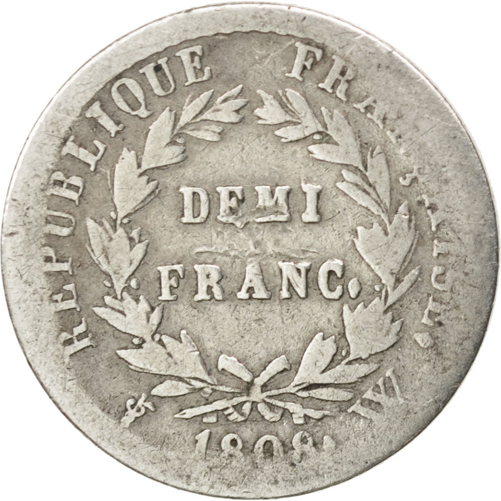 Premier Empire, Demi Franc au revers République 1808 Lille, KM 680.14