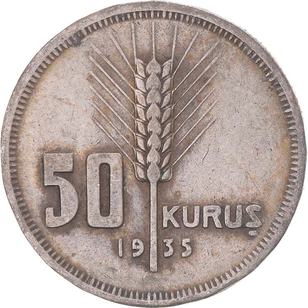Coin, Turkey, 50 Kurus, 1935
