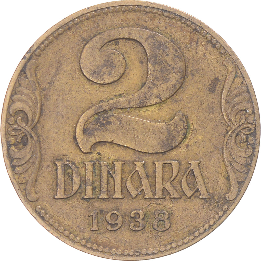 Coin, Yugoslavia, 2 Dinara, 1938