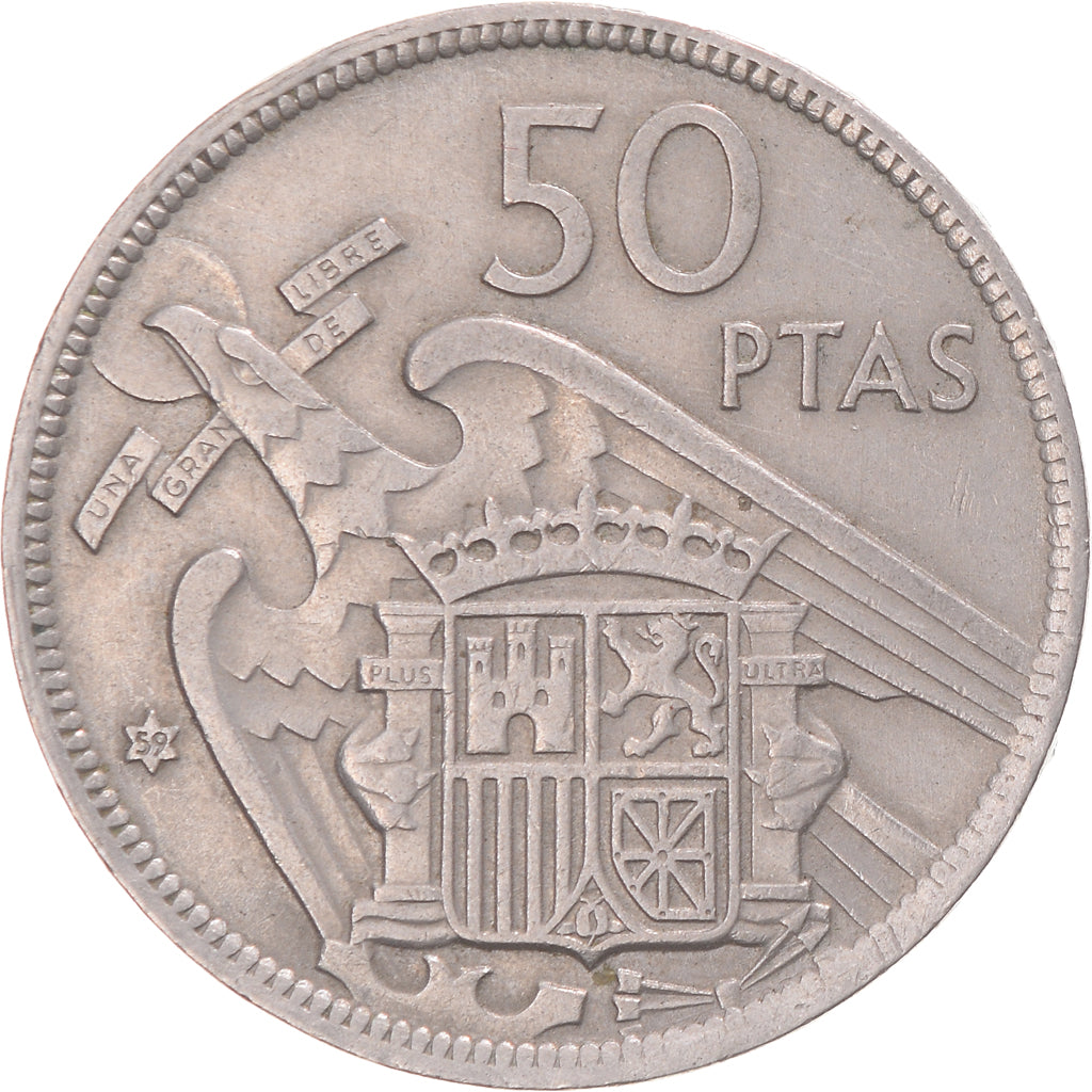 Moneta, Hiszpania, 50 Pesetas, 1959
