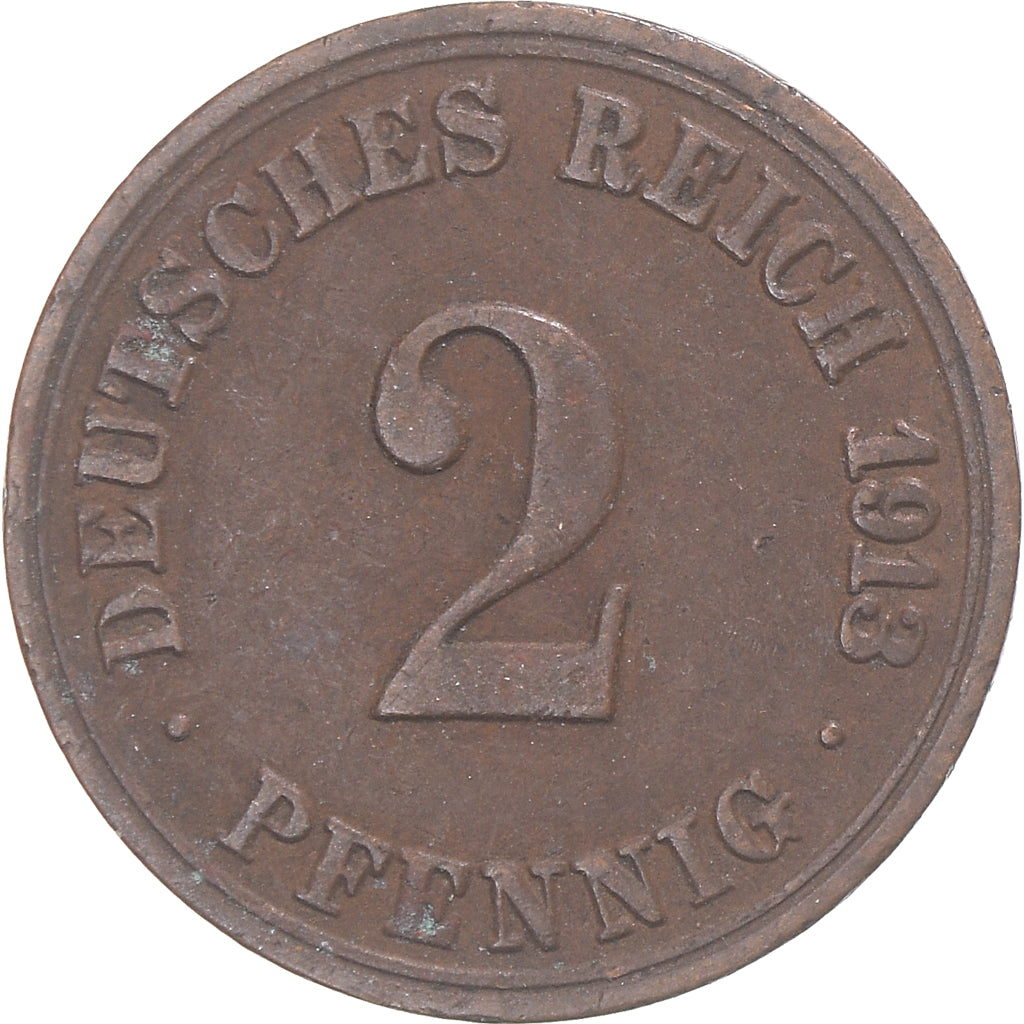 Coin, Germany, 2 Pfennig, 1913