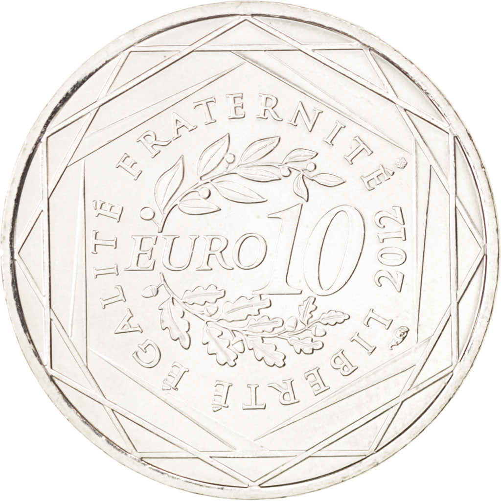 FRANCE, 10 Euro, 2012, Paris, KM #1863, MS(60-62), Silver, 29, 10.11