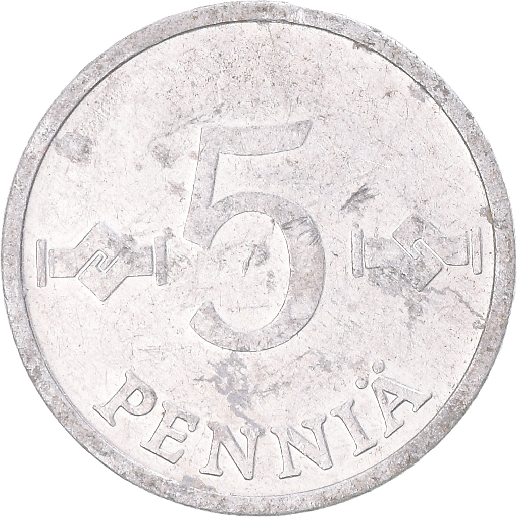 Moneda, Finlandia, 5 Pennia, 1977