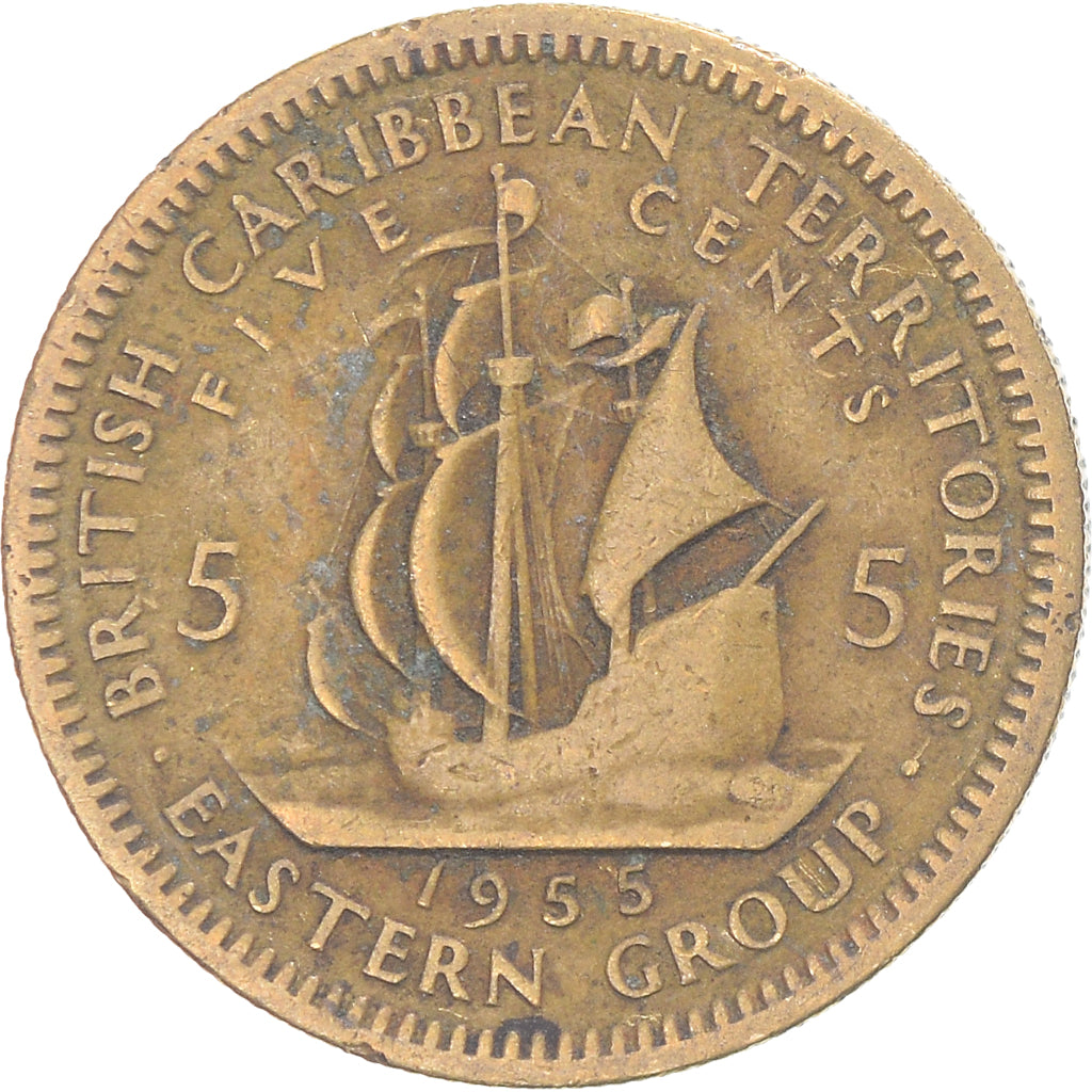 Münze, British Caribbean Territories, 5 Cents, 1955