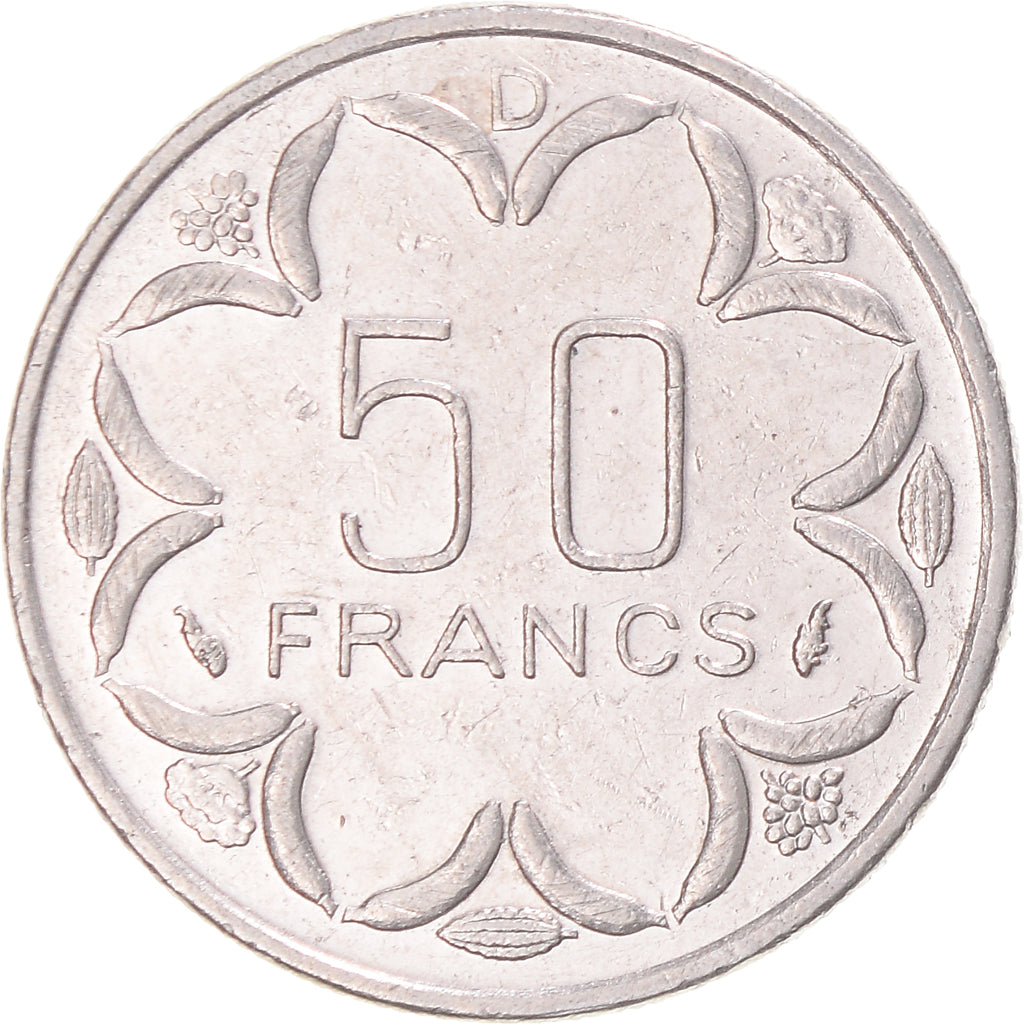 Moneta, Państwa Afryki Środkowej, 50 Francs, 1985