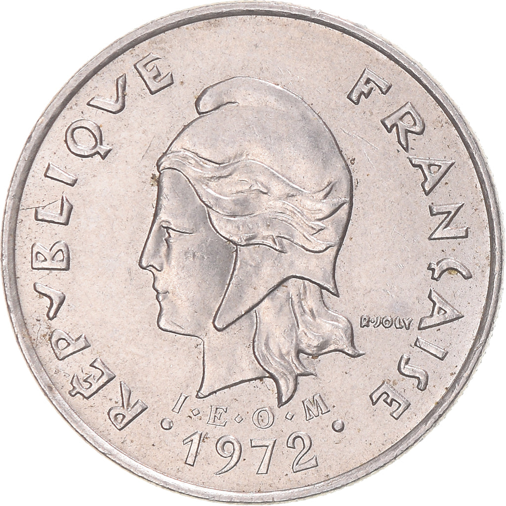 Coin, New Caledonia, 10 Francs, 1972