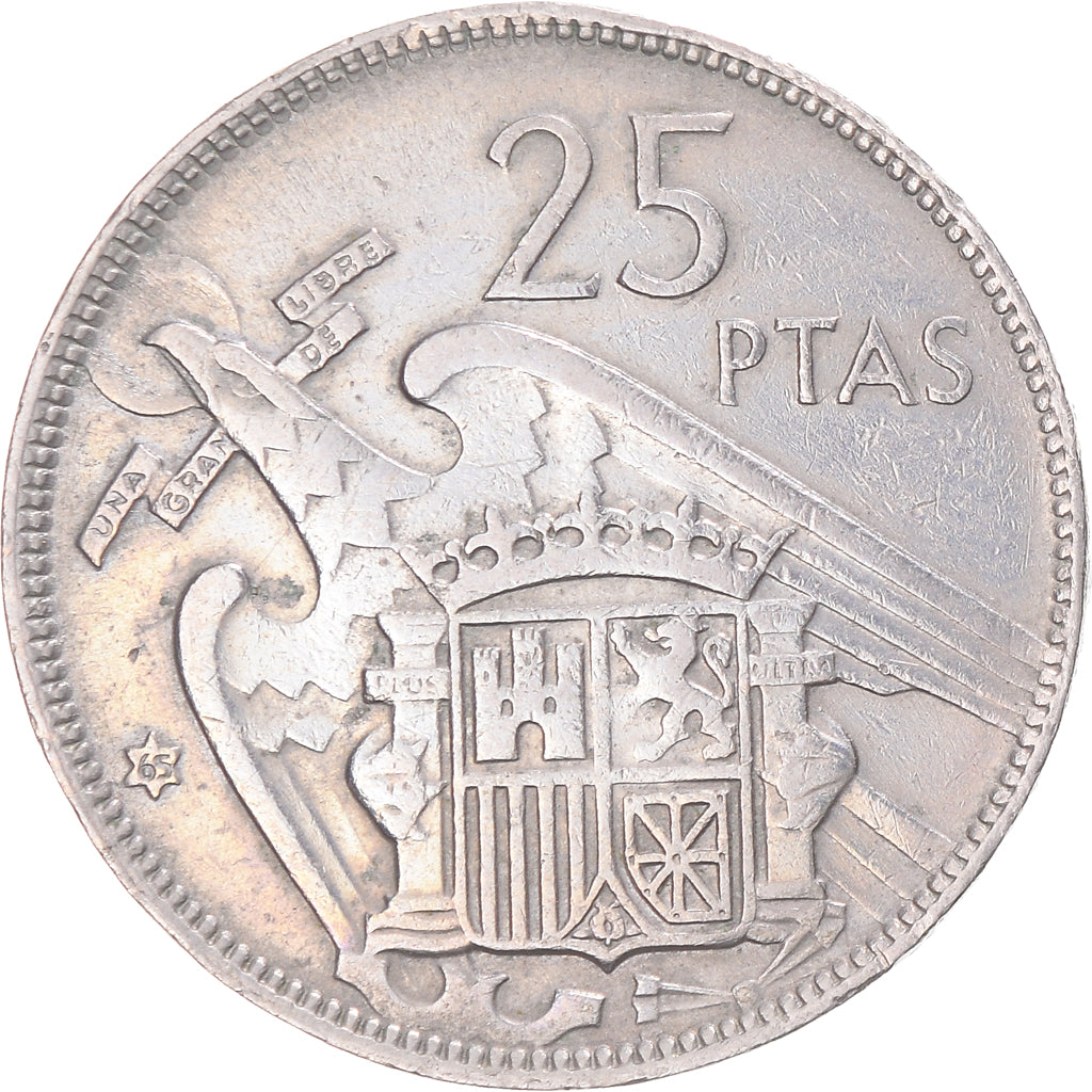 Moneta, Hiszpania, 25 Pesetas, 1965