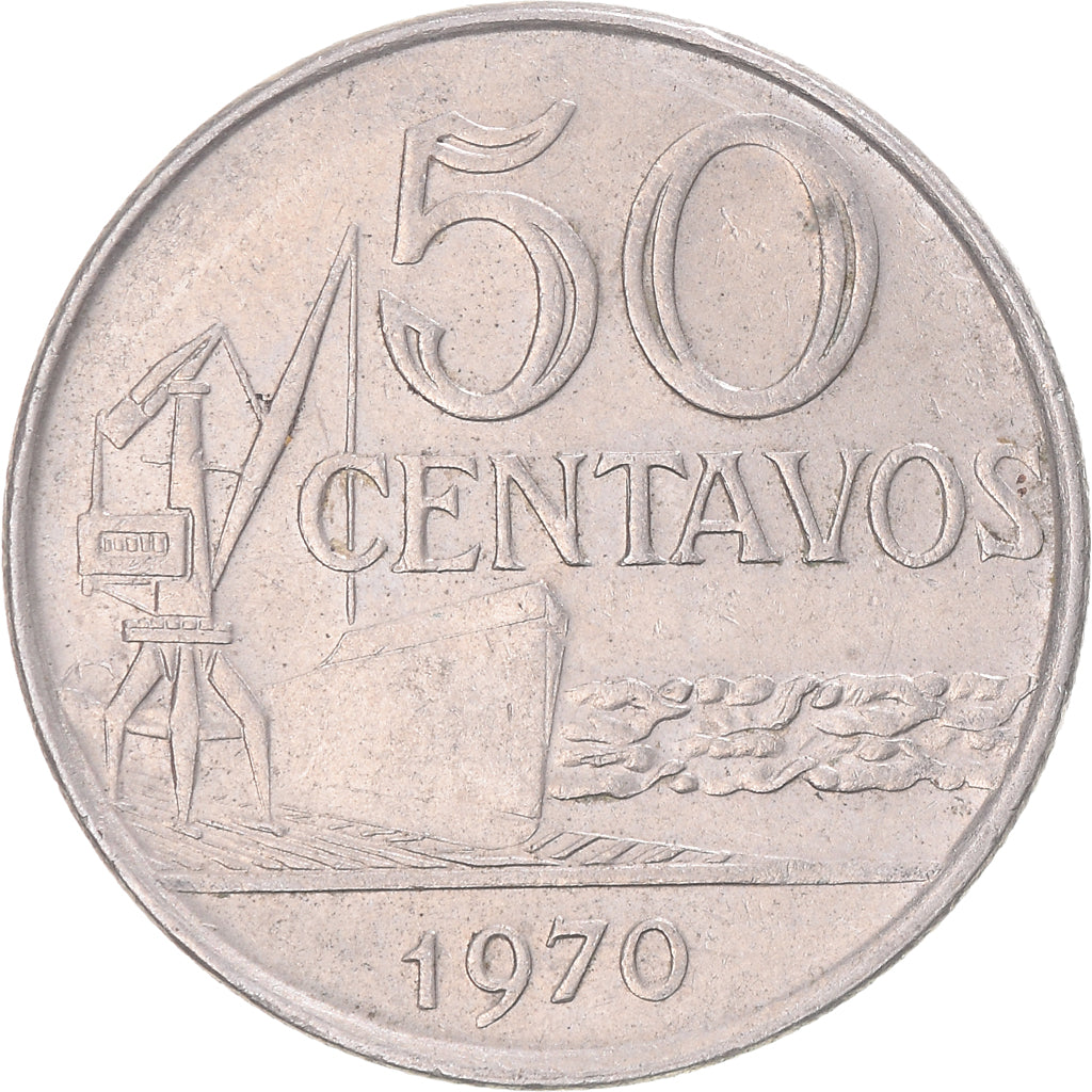 Monnaie, Brésil, 50 Centavos, 1970