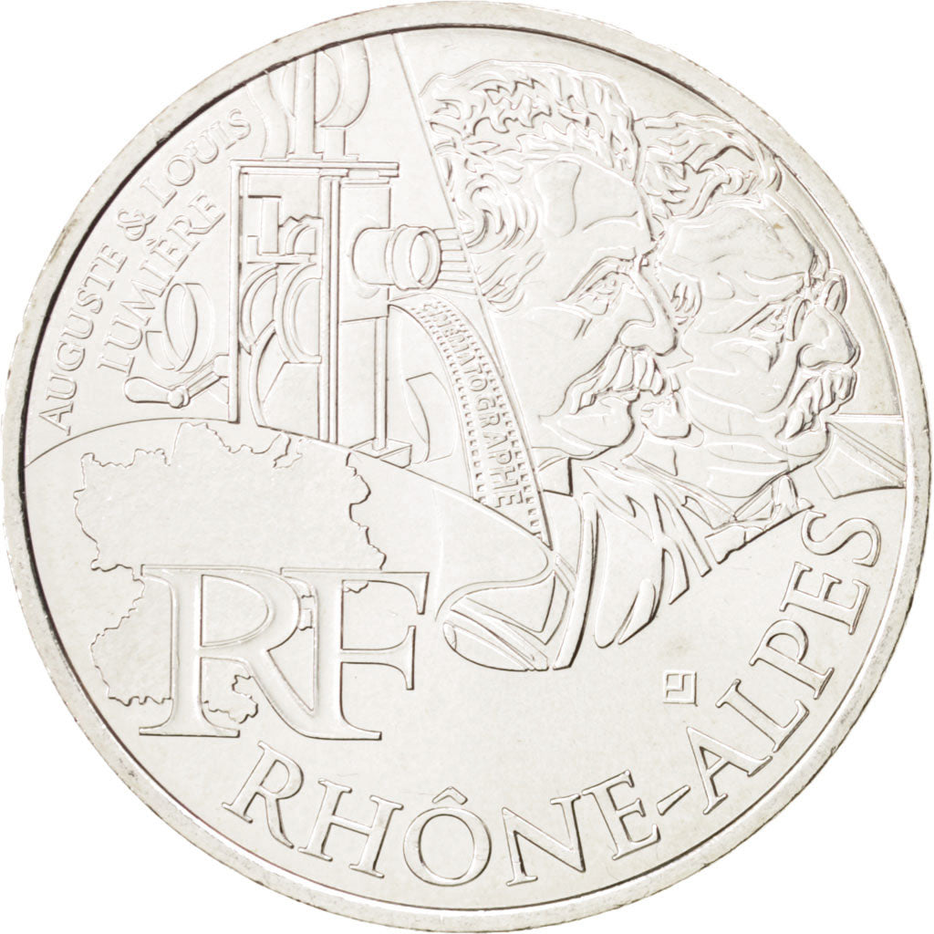 Vème République, 10 Euro Rhône-Alpes, Auguste & Louis Lumière 2012, KM 1886