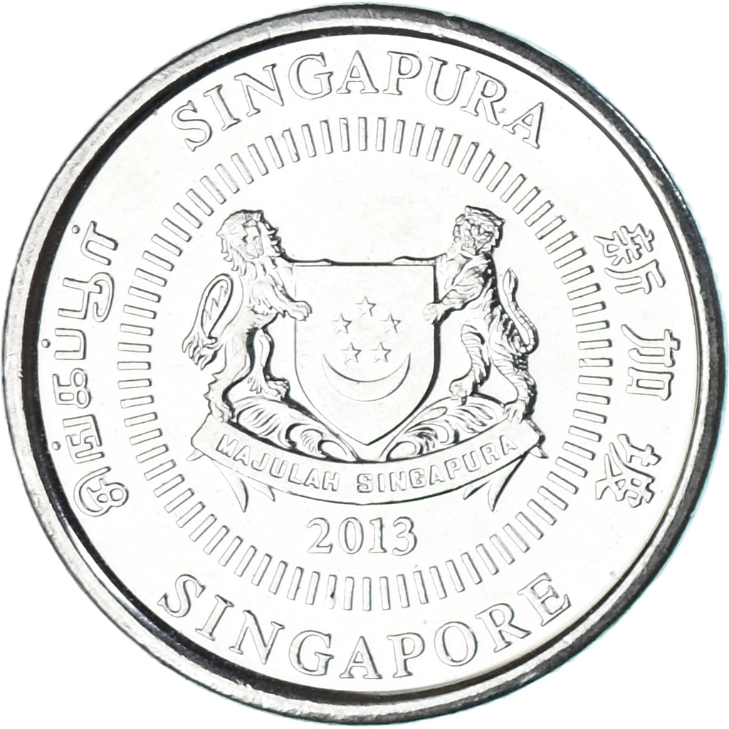 Münze, Singapur, 10 Cents, 2013