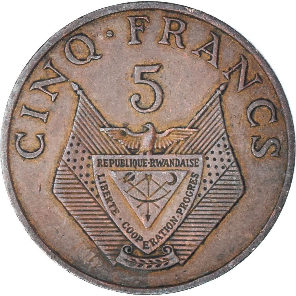 Coin, Rwanda, 5 Francs, 1977