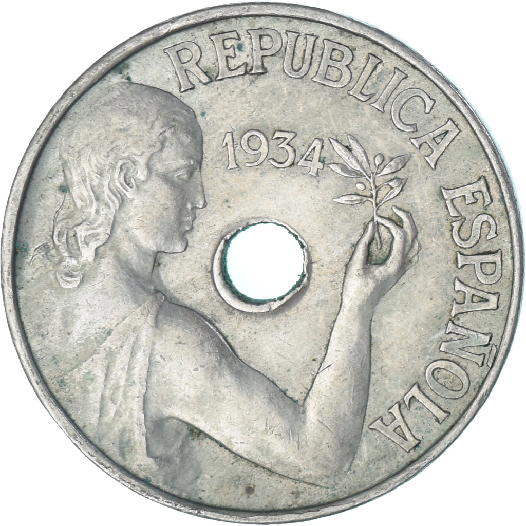 Moneda, España, 25 Centimos, 1934