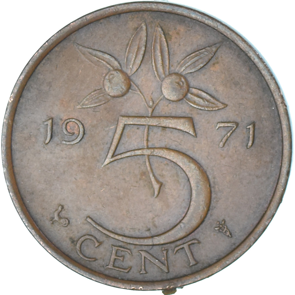 Moeda, Países Baixos, 5 Cents, 1971