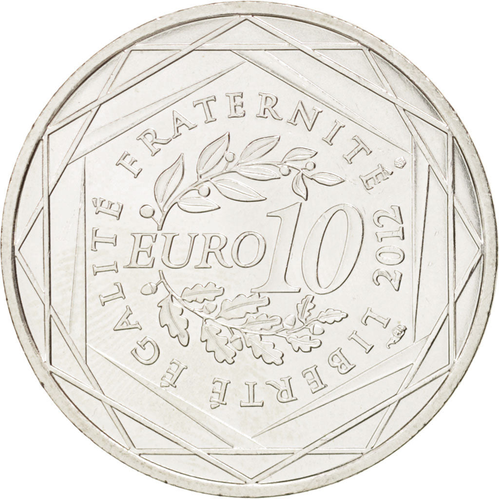 FRANCE, 10 Euro, 2012, Paris, KM #1868, MS(60-62), Silver, 29, 10.01