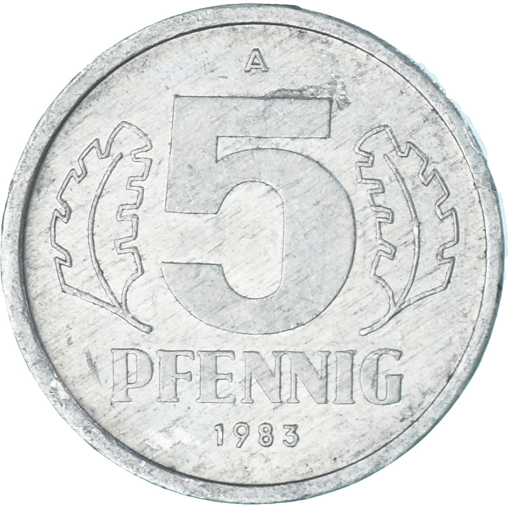 Moneda, REPÚBLICA DEMOCRÁTICA ALEMANA, 5 Pfennig, 1983